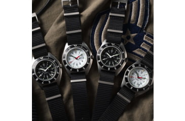 Image of Marathon Arctic Steel Navigator w/ Date Automatic Unisex Watches, 41mm, Sapphire, Nylon Defstan Strap, Black, WW194030SS-0503