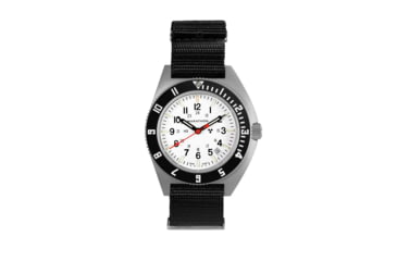 Image of Marathon Arctic Steel Navigator W/ Date On Nylon Defstan Watch, White, 41mm, WW194013SS-0503
