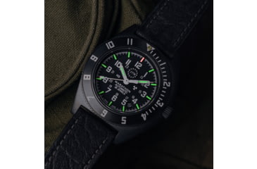 Image of Marathon Limited 250 Edition SSNAV-D Auto Unisex Watch, 41mm Case Diameter, Bi-Directional Bezel, Black Leather Strap, WW194030AN-US250