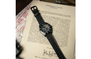 Image of Marathon Limited 250 Edition SSNAV-D Auto Unisex Watch, 41mm Case Diameter, Bi-Directional Bezel, Black Leather Strap, WW194030AN-US250