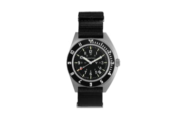 Image of Marathon Steel Navigator Watch w/ Date SSNAV-D On Defstan Nylon, Black, 41 mm, WW194013SS-0103