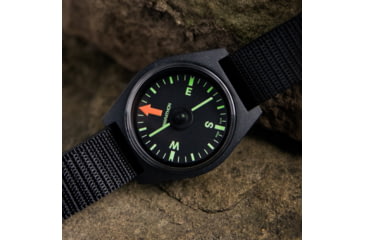 Image of Marathon Unmounted Glow in the Dark Wrist Compass, Black Dial, Black Nylon Nato Strap, CO194001