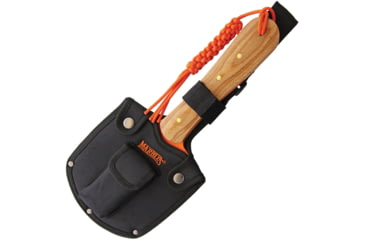 Image of Marbles Chopper with Sheath, 13.63in Overall, 4.25in Orange Finish SS Axe Head With 5in Cutting Edge, Wood Handle, Braided Orange Cord Lanyard, Black Nylon Sheath, MR557 / CHOPPER