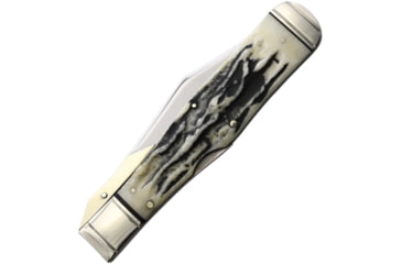 Image of Marbles Large Swing Guard Folding Knife, 5.38in Closed, 4.38in Mirror Stainless Clip Point Blade, Black Stag Handle, KA22 / MR482