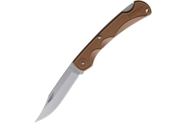 Image of Marbles Lockback Desert Tan Folding Knife, 3.75 bead blast finish stainless clip point blade, Desert tan checkered synthetic handle, BF210639 MR566 DESERT TAN