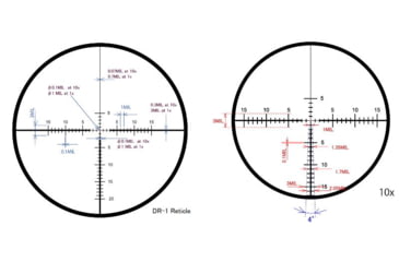 Image of March Scopes 1-10X24mm Tactical Turret Rifle Scope, 30mm Tube, FFP, DR-1 Reticle, with 6-level Illumination, Black, NSN None, D10SV24FIML DR-1 Reticle