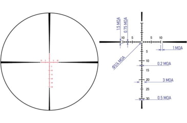 Image of March Scopes Normal Turrets 3-24x52mm Rifle Scope, 30mm Tube, First Focal Plane, FMA-1 Reticle, MOA, Black, D24V52FIMANFMA-1 Reticle