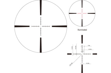 Image of March Scopes Normal Turrets 3-24x52mm Rifle Scope, 30mm Tube, First Focal Plane, FML Reticle, MIL, Black, D24V52FIMLNFML Reticle