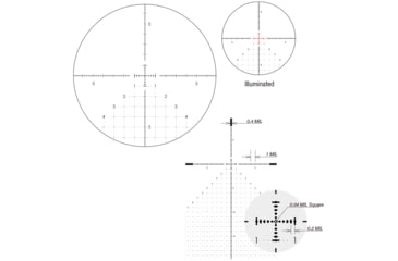 Image of March Scopes Normal Turrets 3-24x52mm Rifle Scope, 30mm Tube, First Focal Plane, FML-T1 Reticle, MIL, Black, D24V52FIMLNFML-T1 Reticle
