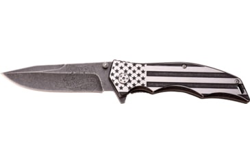 Image of MTech Folding Knife w/ Black Handle, 3.75 in, Stainless Steel, Drop Point, MXA849AS