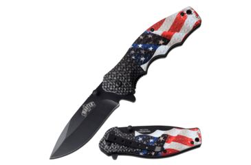 Image of Master USA Spring Assisted Folding Knive, 3.25in Blade, Injection Moded, 3CR13 Steel Blade Knive, US Flag, MU-A104AF
