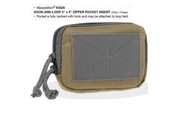 Image of Maxpedition Hook-&amp;-Loop 3x5in Zipper Pocket, Khaki-Foliage 3526KF