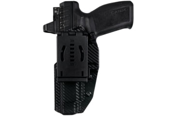 Image of Maxtor Tactical Kydex Classic Clip-on OWB Belt Holster w/ Thumb Rest, Canik SFx Rival, Carbon Fiber, OWBCP-RIVALTRESTCFRH