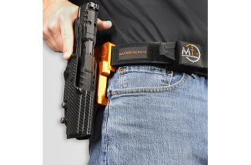 Image of Maxtor Tactical Alloy Competition OWB Holster, H&amp;K VP9L, Right, Carbon Fiber/Orange, ACHOR-VP9L-CF