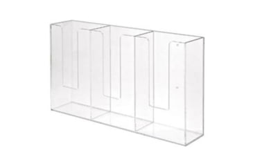 Image of MCR Safety Acrylic Disposable Glove Dispenser w/Three Slots, Clear, 300