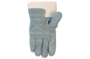 Image of MCR Safety Big Jake Full Leather Back Premium A+ Side Leather Palm Work Gloves, 2.75in Safety Cuff, Double Palm and Fingers, Sewn with DuPont Kevlar, Gray, Large, 1735L