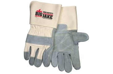 Image of MCR Safety Big Jake Premium A+ Side Leather Palm Work Gloves w/Extended Gauntlet Cuff &amp; Double Palm - Men's, Extra Large, 1712