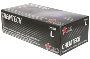 Image of MCR Safety ChemTech Tri-Polymer Blended Disposable Gloves, Powder Free Industrial Food Service Grade, Nitrile Neoprene and Latex Polymers, 12in Length, 6 mil Thickness, Lilac, X - Large, 7036XL