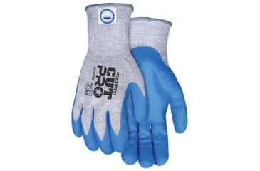 Image of MCR Safety Cut Pro 10 Gauge Dyneema Diamond Technology/Steel Shell Cut Resistant Work Gloves, Nitrile Foam Coated Palm and Fingertips, Blue/Blue, Medium, 9672DT5M