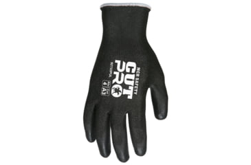 Image of MCR Safety Cut Pro 13 Gauge HyperMax Shell, Cut, Abrasion and Puncture Resistant Work Gloves, PU Coated Palm and Fingertips, Black, Small, 92733PUS