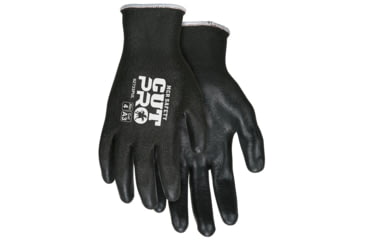 Image of MCR Safety Cut Pro 13 Gauge HyperMax Shell, Cut, Abrasion and Puncture Resistant Work Gloves, PU Coated Palm and Fingertips, Black, Small, 92733PUS