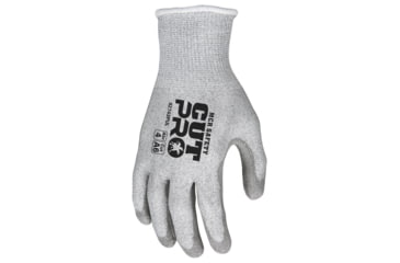 Image of MCR Safety Cut Pro 13 Gauge HyperMax Shell, Cut, Abrasion and Puncture Resistant Work Gloves, PU Coated Palm and Fingertips, Gray/Salt and Pepper, Large, 92743PUL