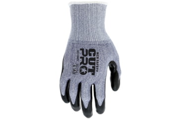 Image of MCR Safety Cut Pro 15 Gauge Hypermax Shell Cut, Abrasion and Puncture Resistant Work Gloves, Nitrile Foam Coated Palm and Fingertips, Black/Blue, Medium, 92715NFM