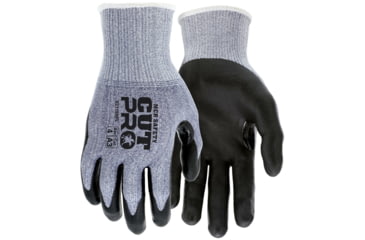 Image of MCR Safety Cut Pro 15 Gauge Hypermax Shell Cut, Abrasion and Puncture Resistant Work Gloves, Nitrile Foam Coated Palm and Fingertips, Black/Blue, Medium, 92715NFM