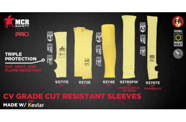 Image of MCR Safety Cut Pro Single Ply DuPont Kevlar CV Cut Resistant Sleeves - Mens, 18 x 3 1/4in, Single Ply Sleeve, 9378SPW