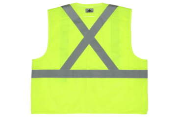 Image of MCR Safety Hi Vis Reflective Safety Vest, ANSI Type R Class 2, Mesh with 2in Silver Stripes, Five Point Break Away Design, Fluorescent Lime, XL, RXCL2MLXL