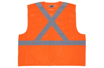 Image of MCR Safety Hi Vis Reflective Safety Vest, ANSI Type R Class 2, Mesh with 2in Silver Stripes, Five Point Break Away Design, Fluorescent Orange, 2X, RXCL2MOX2