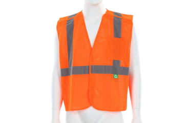 Image of MCR Safety Hi Vis Reflective Safety Vest, ANSI Type R Class 2, Mesh with 2in Silver Stripes, Five Point Break Away Design, Fluorescent Orange, 2X, RXCL2MOX2