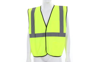 Image of MCR Safety Hi Vis Reflective Safety Vest, ANSI Type R Class 2, Solid with 2in Silver Stripes, Hook and Loop Front Closure, Fluorescent Lime, 2X, VCL2SLX2