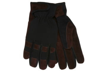 Image of MCR Safety HyperFit Mechanics Work Gloves, Synthetic Leather Palm, Reflective Logo on Back, Super Stretch Knuckle Fabric, Brown, Small, 920S