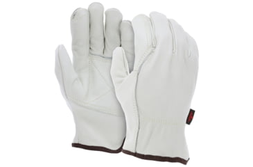 Image of MCR Safety Leather Drivers Work Gloves, Select Grade Grain Cow, Double Palm with Wing Thumb, Beige, Medium, 32113DPM