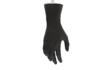 Image of MCR Safety NitriShield Stealth Disposable Nitrile Gloves, Powder Free Industrial Food Service Grade, 12in Length, 6 mil Thickness, Black, Large, Inner pack, 100, 6062L-EA