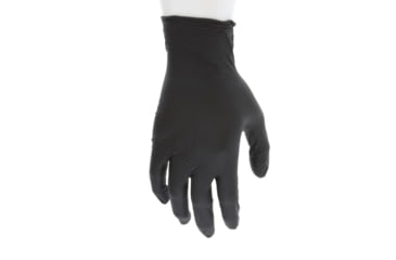 Image of MCR Safety NitriShield Stealth Disposable Nitrile Gloves, Powder Free Industrial Food Service Grade, 9.5in Length, 4 mil Thickness, Black, Large, Inner pack, 100, 6061L-EA