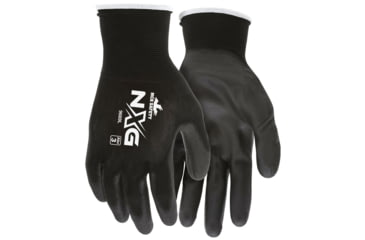 Image of MCR Safety NXG Work Gloves, 13 Gauge Nylon Shell, PU Palm and Fingertips, Black, X - Large, Each, 1, 9669XL-EA