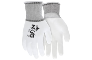 Image of MCR Safety NXG Work Gloves, 13 Gauge Nylon Shell, PU Palm and Fingertips, White, X - Small, 9665XS