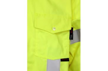 Image of MCR Safety S1CL3LXL Flame Resistant Work Shirt, Class 3 Hi-Visibility Protection, 2in Silver FR Reflective Stripes, Fluorescent Lime, XL, S1CL3LXL