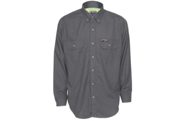 Image of MCR Safety Summit Breeze Flame Resistant Shirt, 5.5oz Inherent Blend, Long Sleeve with Vented Underarms and Back, CAT 2, Gray, S, SBS1001S