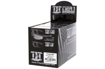 Image of MCR Safety Tier1 T122 Tactical Gear Safety Glasses, Matte Black Frame, Grey MAX6 Superior Anti-Fog Lens, One Size, T12212P