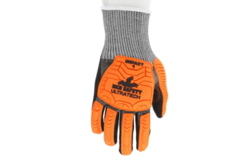 Image of MCR Safety UltraTech Mechanics Gloves, Cut Pro 13 Gauge HyperMax Shell with Sandy Nitrile Foam Palm and Fingertips, Black/Salt and Pepper, Large, UT1952L