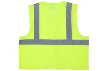 Image of MCR Safety V2CL2MLZXL Hi Vis Reflective Safety Vest, ANSI Type R Class 2, Mesh with 2in Silver Stripes, Zipper Front Closure, Fluorescent Lime, XL, V2CL2MLZXL