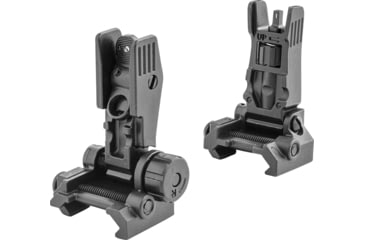 Image of Meprolight FABS - Flip Back Up Rifle Sights - Aluminium -Blank Rear-Green Front, Black Body, Black, 405100