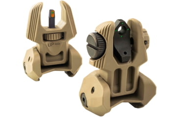 Image of Meprolight MEPRO FRBS - Self-Illuminated Flip Back-Up Rifle Sights, 4 Dot Rear / Orange Hyper Bright Front, Desert, 403440, 403440