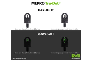 Image of Meprolight TRU-DOT Self Illuminated Rifle Night Sights, AR-15/M16/M4, Green 2 Dot Set, Black, 1316183101