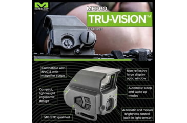 Image of Meprolight Tru Vision Electro Optical Red Dot Sight, 2 MOA Red Dot Reticle, Black, 73 x 56 x 68 mm, 65025540