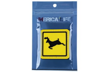 Image of Merica Life Deer Crossing Sign Patch, Yellow, 2.5 x 2.5, DCS