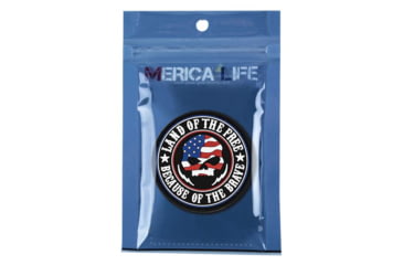 Image of Merica Life Land of the Free, Because of the Brave - Flag Skull Patch, 3, LOF-FLAG-SKULL